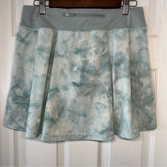 Lululemon Pace Rival Mid-Rise Skirt Length Extra Long White Sheer Silver Blue 8 - Picture 2 of 10